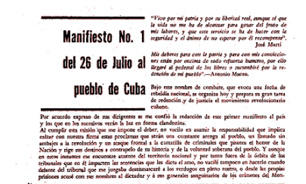 Aniversario 70 del 1er manifiesto del 26 de Julio