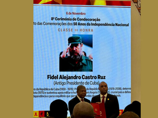 Condecoran de manera póstuma en Angola a Fidel Castro Ruz