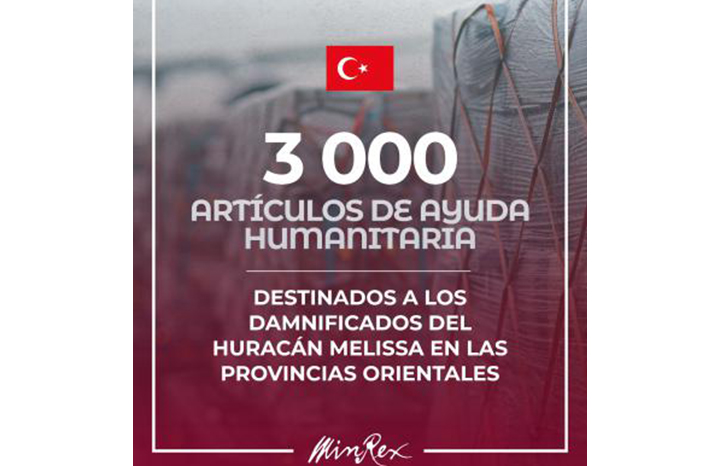 Entregó Türkiye ayuda humanitaria a Cuba