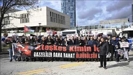 Manifestación en Ankara condena violaciones israelíes en Gaza