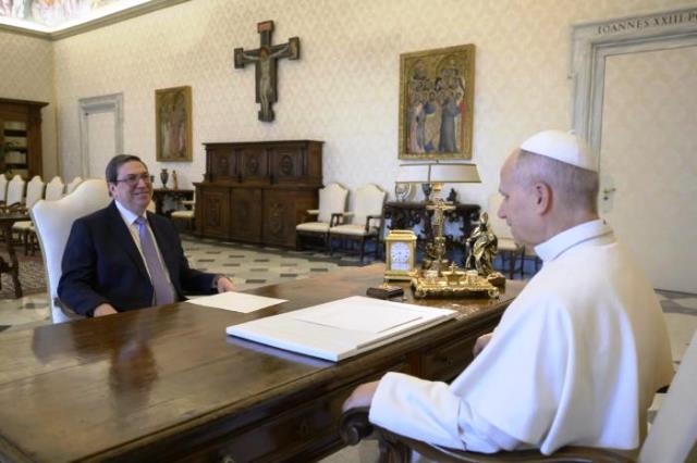 Papa León XIV recibió a Bruno Rodríguez Parrilla