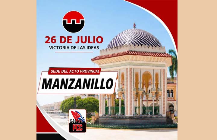 Sede Manzanillo de acto por el 26 de julio en Granma 