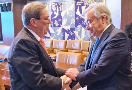 Recibe Secretario General de la ONU a Canciller cubano