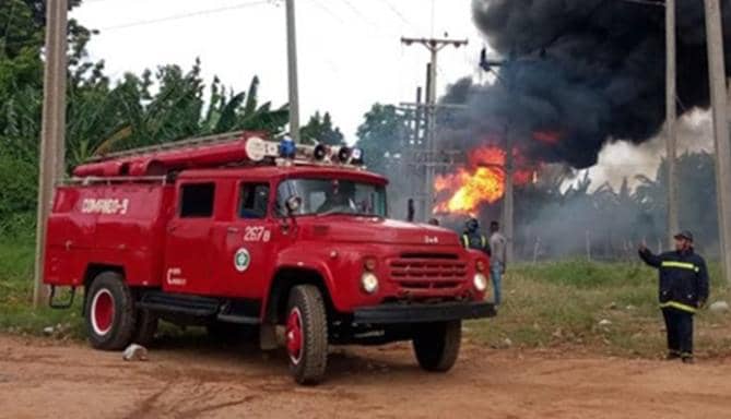 Sofocado incendio en subestación eléctrica de Alquízar