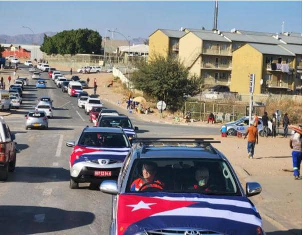 Caravana contra el bloqueo en Namibia en el aniversario 73 de la gesta del Moncada