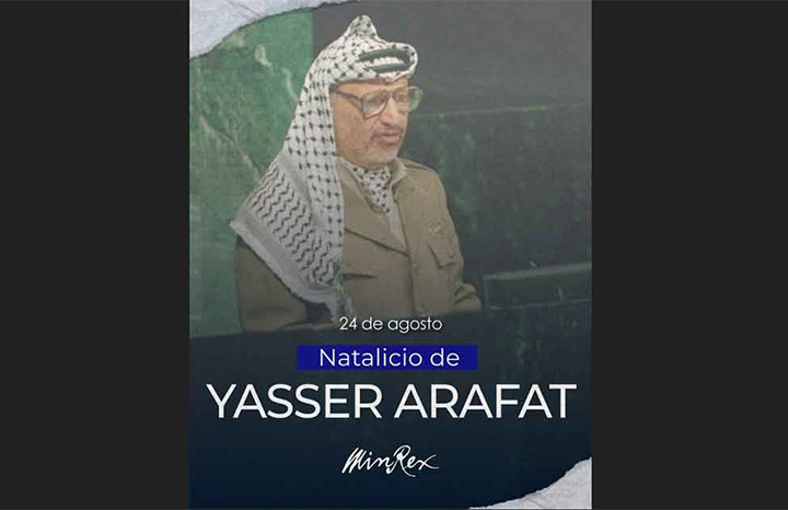 Cuba recuerda a Yasser Arafat en su natalicio