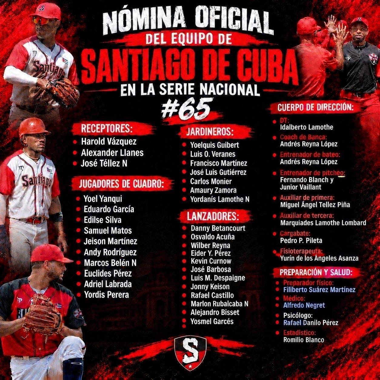 Dan a conocer nómina del equipo Santiago de Cuba a la 65 SNB
